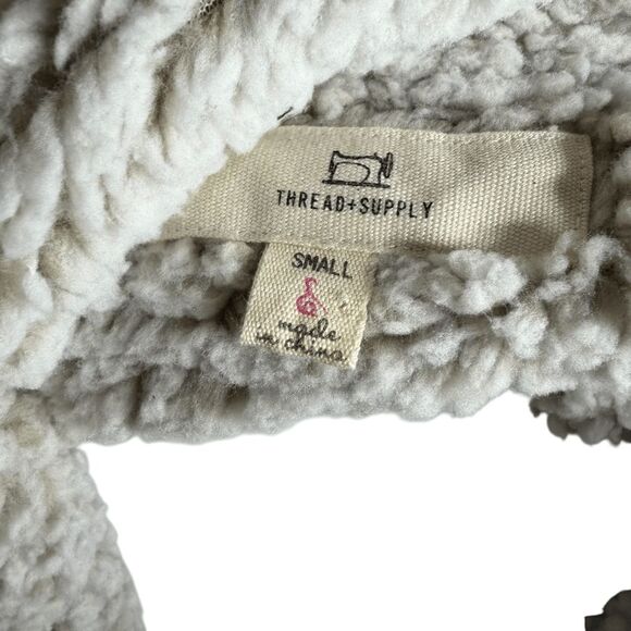 Thread & Supply gray sherpa lined open front cardigan Small - Picture 4 of 9